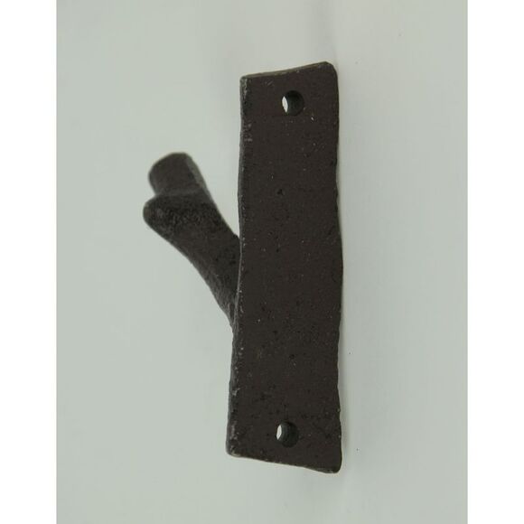 Brown Cast Iron Rustic Tree Branch Wall Hook Set of 6 Small - Picture 3 of 3